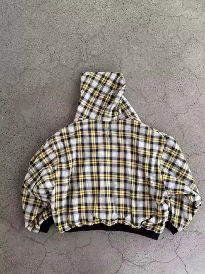 CHEQUERED LINE –  ZIP UP HOODIE