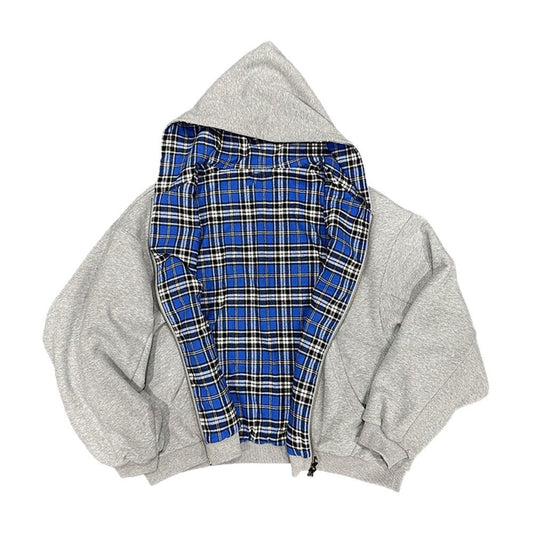 CHEQUERED LINE –  ZIP UP HOODIE