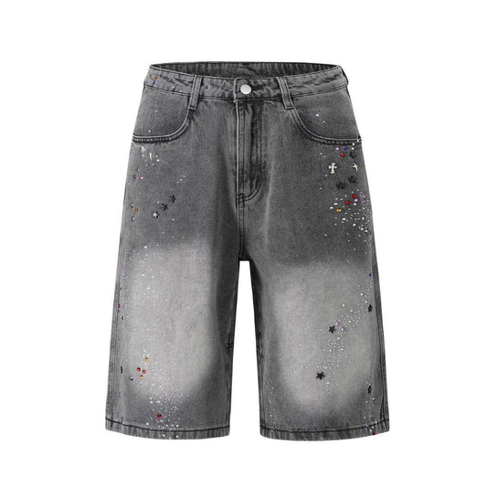 NOIR EXIT - SHORTS RHINESTONE DENIM